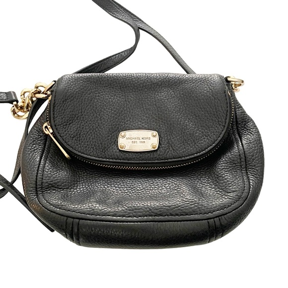Michael Kors Black Pebbled Leather Big Multi Pocket Crossbody Leather Bag - Picture 1 of 5